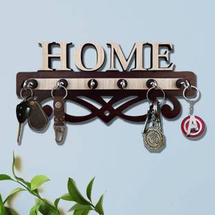 Phirki Studio Decorative Home Design MDF Wooden Key Hanger Wall Decor Item, Wood Key Holder