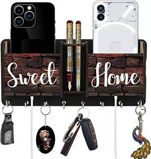 HOUZZ DECOR Key holder for home wall kitchen room office livingroom Wood Key Holder
