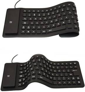 DHARMDHARMI USB Wired Waterproof Rollup Keyboard Wired USB Multi-device Keyboard COMPUTER LEPTOP Keyboard Skin