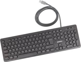 zebion Blitz Roundkey USB Keyboard, Unexpectedly Smoooth, Slim design, 1 Year Warranty, Desktop/Laptop, Keyboard Skin