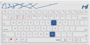 RAPOO 8000M MI White Bluetooth Tenkeyless Multi-device Keyboard Compatible with Desktop, Laptop, Mac