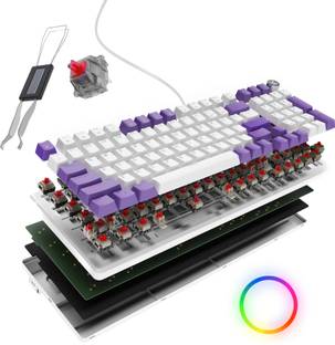 Kreo Hive Full Size Wired Gaming Mechanical Keyboard,Outemu Switches & RGB Backlight Wired USB Standard Gaming Keyboard Compatible with Desktop, Laptop, Mac Easy to Use,Plug and Play,Quick, Comfy Durable body