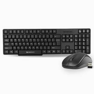 ZEBRONICS Zeb-Companion 107 and Mouse Combo with Nano Receiver Wireless Standard Laptop Keyboard Compatible with Desktop, Laptop, Mac COMPANION-107 / COMPANION-107 Keyboard & Mouse Combo