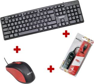 zebion K500 Wired Keyboard+ Swag wired Mouse+Pronto101 Usb hub Wired USB Desktop Keyboard