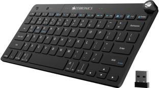 ZEBRONICS ZEB-NWK-2 Wireless Standard Desktop Keyboard Compatible with Desktop, Laptop, Mac Multidevice connectivity with 78 keys, Multimedia Controls & On/Off Switch
