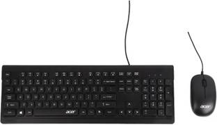 Acer ZC.A01SI.052 Wired Keyboard And Mouse Wired USB Standard Desktop Keyboard Compatible with Desktop, Laptop, Mac