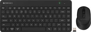 ZEBRONICS Companion 201 Wireless Standard Desktop Keyboard Compatible with Desktop, Laptop, Mac 83 Keys, AI Assist Key, 12 Multimedia Keys, 1600 DPI, 3 Buttons Silent Operation