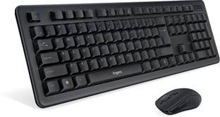 FINGERS Duo-Recharge Combo With Mouse Wireless Standard Desktop Keyboard Compatible with Desktop, Laptop, Tablet, iPad, Mac Easy to Use,Plug and Play,Quick, Comfy Durable body