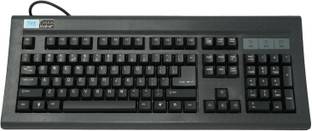 Tvs Electronics Gold XL Bharat Mechanical Cherry Key Switches Wired USB Standard Desktop Keyboard Compatible with Desktop, Laptop, Mac stand support,Gold XL USB Bharat Mechanical Wired Keyboard with Long Life 50 Million Keystrokes, Laser Etched Characters On Key Caps, Sculpted Keycap, Enabled Rupee Symbols, Dust-Proof Keystrokes