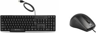ZEBRONICS ZEB K20 Keyboard and Alex Wired Optical Mouse Combo Set Wired USB Standard Desktop Keyboard Compatible with Desktop, Laptop