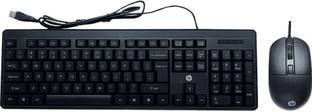 HP KM150 Keyboard and Mouse Combo Wired USB Standard Desktop Keyboard Compatible with Desktop, Laptop, Mac stand support,KM150 USB Wired Combo Keyboard and Mouse