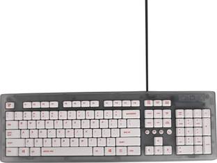 Arctic Fox Crystal Translucent Grey Wired USB Standard Desktop Keyboard Compatible with Desktop, Laptop, Mac stand support,multimedia_keys,Crystal Wired Keyboard