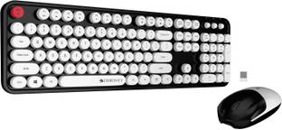 ZEBRONICS Zeb-Companion 300 Wireless Keyboard with Retro Keys and Mouse set (WHITE) Wireless Standard Desktop Keyboard Compatible with Desktop, Laptop, Mac