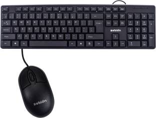 zebion k500 + Elfin combo Wired USB Laptop-size Desktop Keyboard Compatible with Desktop, Laptop, Mac Easy to Use,Plug and Play,Quick, Comfy Durable body