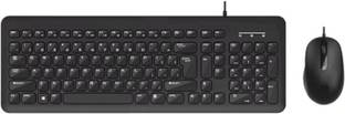 HP KM160 Wired Mouse and Keyboard Combo Wired USB Standard Desktop Keyboard Compatible with Desktop, Laptop, Mac