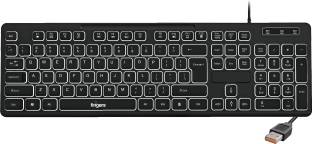 FINGERS Magnifico MoonLit Pro White Illuminated Keys Wired USB Desktop Keyboard