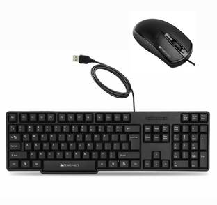 ZEBRONICS Zeb-K20 Keyboard and BYTE Wired Mouse Combo Set Wired USB Standard Desktop Keyboard Compatible with Desktop, Laptop, Mac