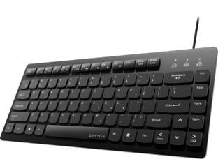 Bestor Mini Keyboard, 82 Keys, USB Plug & Play, Spill Resistant, Portable, Black Wired USB Handheld Desktop Keyboard Compatible with Desktop, Laptop, Mac