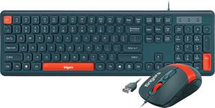 FINGERS Velvet Combo – Rangeela Series Wired USB Standard Desktop Keyboard Compatible with Desktop, Laptop, Mac Easy to Use,Plug and Play,Quick, Comfy Durable body