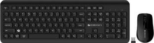 ZEBRONICS Companion 203 Wireless Standard Multi-device Keyboard Compatible with Desktop, Laptop, Mac 2.4GHz Wireless, Copilot AI Key, 12 Multimedia Keys, 1600 DPI, for Windows & Mac