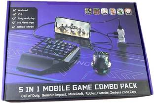Confiavel Gaming Keyboard Mouse Converter 5 in 1 Mobile Game Combo Pack Bluetooth Bluetooth Standard Gaming Keyboard Compatible with Desktop, Laptop, Mac, Tablet, iPad