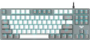 Aula F3287 Mechanical / Rainbow Backlight, Anti-ghosting, Blue switch, TKL Wired USB Tenkeyless Gaming Keyboard Compatible with Desktop, Laptop, Mac with gaming mode ,stand support