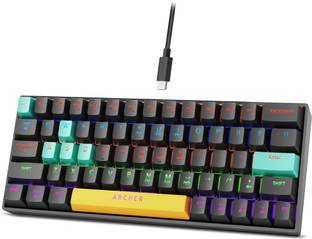 Archer Tech Lab Astra M400 Mechanical Keyboard, 17 RGB Modes, 63 Keys Clicky Blue Switches Wired USB Standard Gaming Keyboard Compatible with Desktop, Laptop, Mac