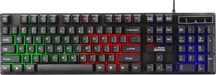 RPM Euro Games Gaming Keyboard - Normal / 7 Color LED Illuminated & Spill Proof Keys Membrane Wired USB Standard Gaming Keyboard Compatible with Desktop, Laptop, Mac with gaming mode ,stand support,multimedia_keys,Gaming Keyboard
