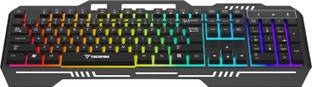 Techfire KT660 Anti-ghosting, Aluminium body with Mobile holder, Membrane Wired USB Standard Gaming Keyboard Compatible with Desktop, Laptop, Mac