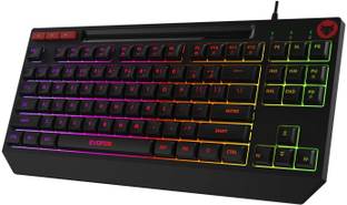 EVOFOX Deathray TKL RGB Silent Membrane Wired USB Tenkeyless Gaming Keyboard Compatible with Desktop, Laptop, Mac stand support,multimedia_keys,Deathray TKL