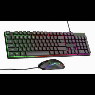 Dr luxur Fireball Combo Wired USB Tenkeyless Gaming Keyboard Compatible with Desktop, Laptop, Mac