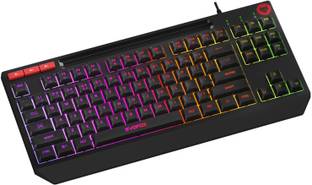 EVOFOX Deathray TKL RGB Silent Membrane Wired USB Tenkeyless Gaming Keyboard Compatible with Desktop, Laptop, Mac stand support,multimedia_keys,Deathray TKL
