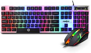 Frontech KB-0040P Wired Gaming Keyboard and Mouse Combo | 1200 DPI Optical Mouse Wired USB Standard Gaming Keyboard Compatible with Desktop, Laptop, Mac