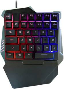 CLUSPEX One-handed Gaming Keyboard 35 Key RGB Backlight Ergonomic Wired USB Handheld Gaming Keyboard Compatible with Desktop, Laptop, Mac Easy to Use,Plug and Play,Quick, Comfy Durable body