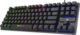 EVOFOX Fireblade LED Backlit Wired USB Standard Gaming Keyboard Compatible with Desktop, Laptop, Mac with gaming mode ,stand support,multimedia_keys,Fireblade