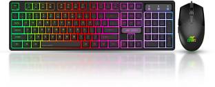 Ant Esports KM1600, Wired Backlit Rainbow LED Keyboard & 3200 DPI Gaming Mouse for PC/Laptop Wired USB Gaming Keyboard