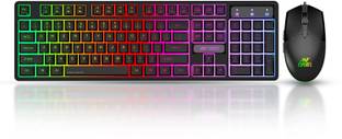 Ant Esports KM1600, Wired Backlit Rainbow LED Keyboard & 3200 DPI Gaming Mouse for PC/Laptop Wired USB Gaming Keyboard