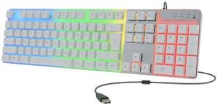 ZEBRONICS ?ZEB-WAR-K (White) Wired USB Laptop-size Gaming Keyboard Compatible with Desktop, Laptop, Mac , with gaming mode ,stand support,multimedia_keys,WAR-K(White)