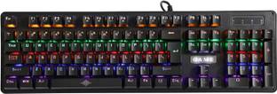 microware Wired Backlit Gaming Mechanical Keyboard with 9 light mode (K-30) Wired USB Standard Gaming Keyboard Compatible with Desktop, Laptop, Mac RGB 7 Color Backlit,, with gaming mode ,stand support,multimedia_keys,USB Wired Gaming Keyboard, Quiet Red Switch Mechanical Keyboard with RGB Backlit