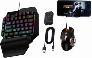 Confiavel GAMING KEYBOARD AND MOUSE FOR FREEFIRE , FREE FIRE MAX Bluetooth Handheld Gaming Keyboard Compatible with Desktop, Laptop, Mac