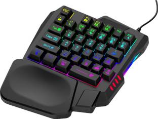 xavion One Handed RGB Backlite 35Keys Wired USB Handheld Gaming Keyboard Compatible with Desktop, Laptop, Mac