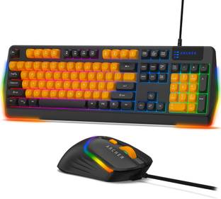 Archer Tech Lab RGB Keyboard & Mouse Combo, 104 Keys,7200 DPI,13 Lighting Modes,19 Anti-Ghosting Wired USB Standard Gaming Keyboard Compatible with Desktop, Laptop, Mac