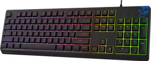 EVOFOX Deathray Prism RGB Silent Membrane Keys Wired USB Standard Gaming Keyboard Compatible with Desktop, Laptop, Mac stand support,multimedia_keys,Deathray