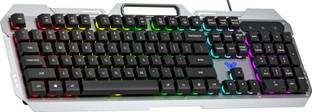 Aula F2023 / Anti-ghosting, Aluminium body with Mobile holder, Membrane Wired USB Standard Gaming Keyboard Compatible with Desktop, Laptop, Mac stand support,multimedia_keys,F2023