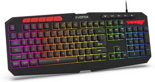 EVOFOX Deathray V2 Pro Programmable RGB Silent Membrane Wired USB Standard Gaming Keyboard Compatible with Desktop, Laptop, Mac