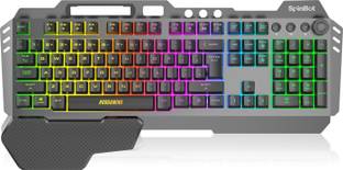 SpinBot Rage K20 LED Backlit|Metal Body|19 Anti-Ghosting Keys |Volume Control Knob| Wired USB Standard Gaming Keyboard Compatible with Desktop, Laptop, Mac