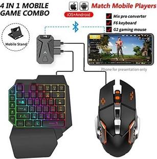 virat creation Bluetooth Gaming Keyboard Mouse Convertor For Smartphone 4 in 1 Mobile Game 64 GB with Yes