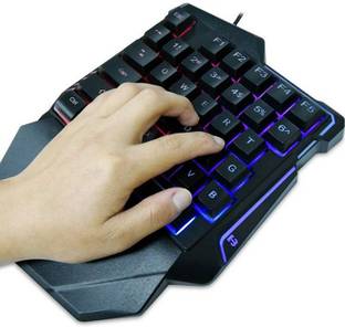 ELECTRO WOLF 35 Keys sades LED RGB Backlight Gaming One-Handed USB Wired Keyboard W/Hand Rest USB  Gamepad