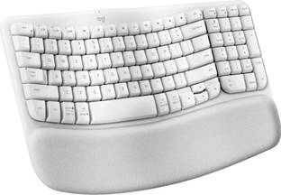 Logitech Wave Keys Bluetooth Standard Multi-device Keyboard Compatible with Desktop, Laptop, Mac Wireless Ergonomic Keyboard with Cushioned Palm Rest, Comfortable Natural Typing