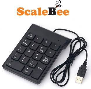 SCALEBEE Wired Numeric Keypad Slim Mini Number Pad Keyboard Numpad for Laptop & Desktop Wired USB Laptop Keyboard